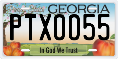 GA license plate PTX0055