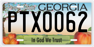 GA license plate PTX0062