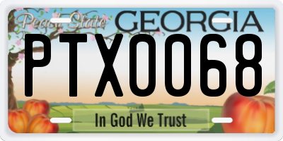 GA license plate PTX0068