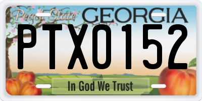 GA license plate PTX0152