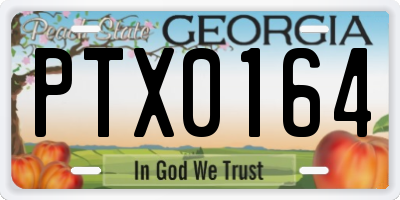 GA license plate PTX0164