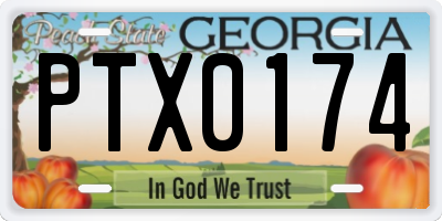 GA license plate PTX0174