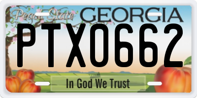 GA license plate PTX0662