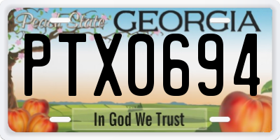 GA license plate PTX0694