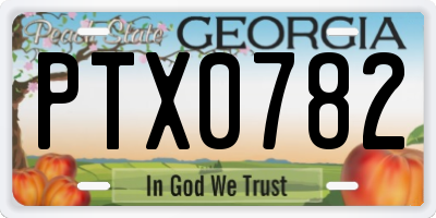 GA license plate PTX0782
