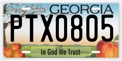 GA license plate PTX0805
