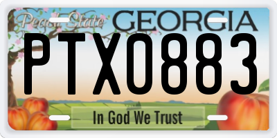 GA license plate PTX0883