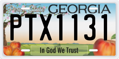 GA license plate PTX1131
