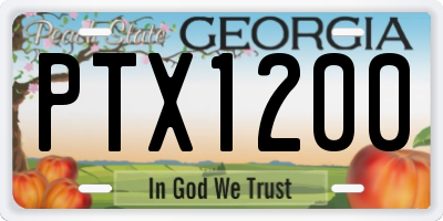 GA license plate PTX1200