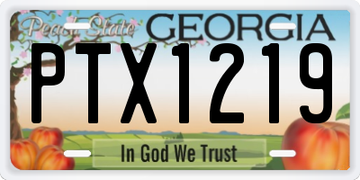 GA license plate PTX1219