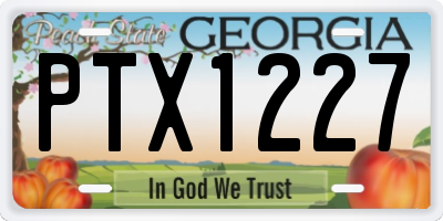GA license plate PTX1227