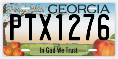 GA license plate PTX1276