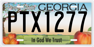 GA license plate PTX1277