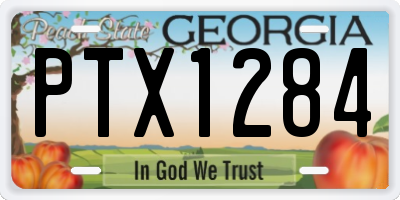 GA license plate PTX1284