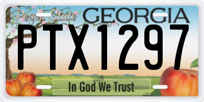 GA license plate PTX1297