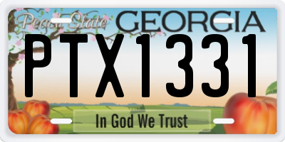 GA license plate PTX1331