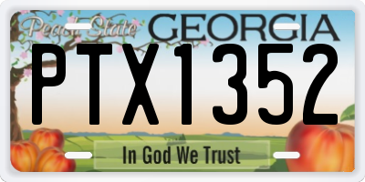 GA license plate PTX1352