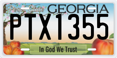 GA license plate PTX1355