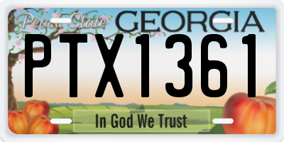 GA license plate PTX1361