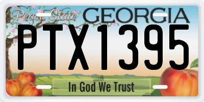 GA license plate PTX1395