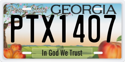 GA license plate PTX1407