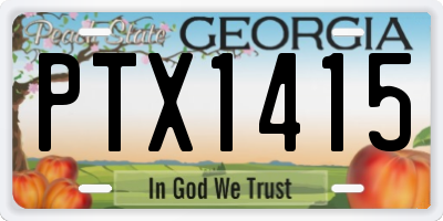 GA license plate PTX1415