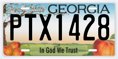 GA license plate PTX1428