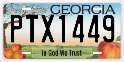 GA license plate PTX1449