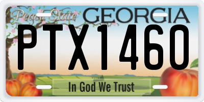 GA license plate PTX1460