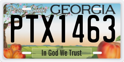 GA license plate PTX1463