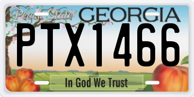 GA license plate PTX1466