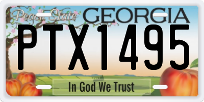 GA license plate PTX1495