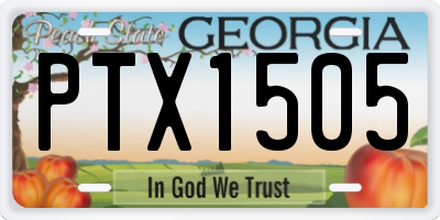 GA license plate PTX1505
