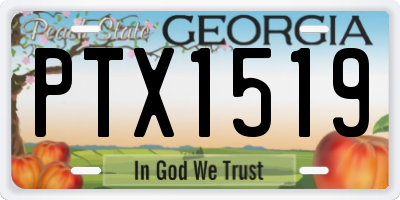 GA license plate PTX1519