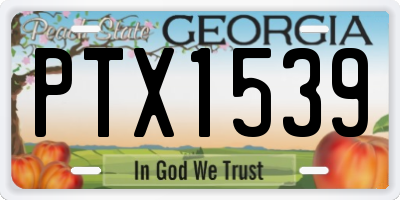 GA license plate PTX1539