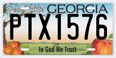 GA license plate PTX1576