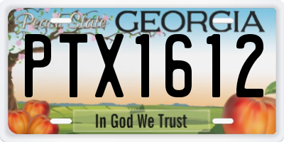 GA license plate PTX1612