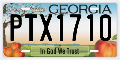 GA license plate PTX1710