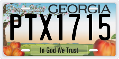 GA license plate PTX1715