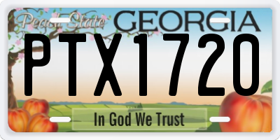 GA license plate PTX1720
