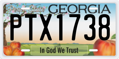 GA license plate PTX1738