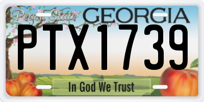 GA license plate PTX1739