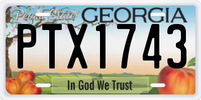 GA license plate PTX1743