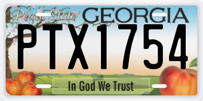 GA license plate PTX1754