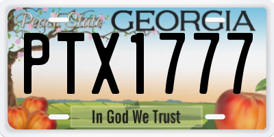 GA license plate PTX1777