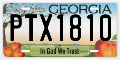 GA license plate PTX1810
