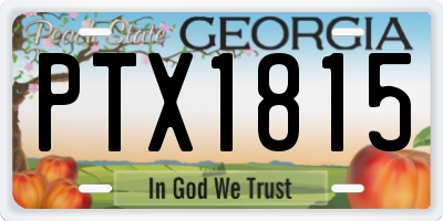 GA license plate PTX1815