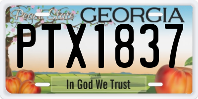 GA license plate PTX1837