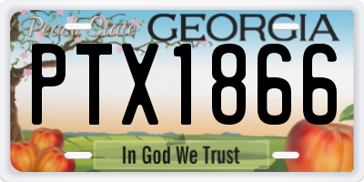 GA license plate PTX1866