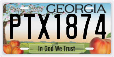 GA license plate PTX1874
